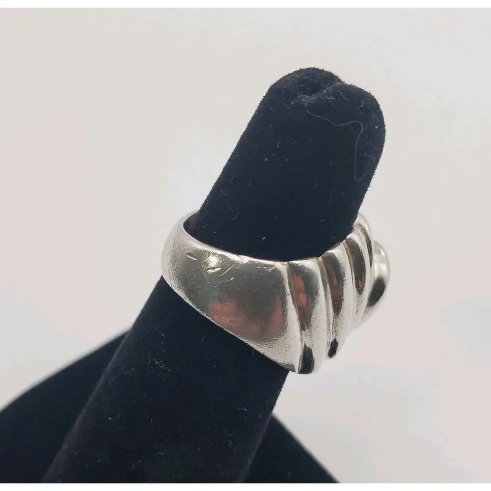925 Sterling Silver Vintage Cubic Zirconia Cocktail Ring Size 5